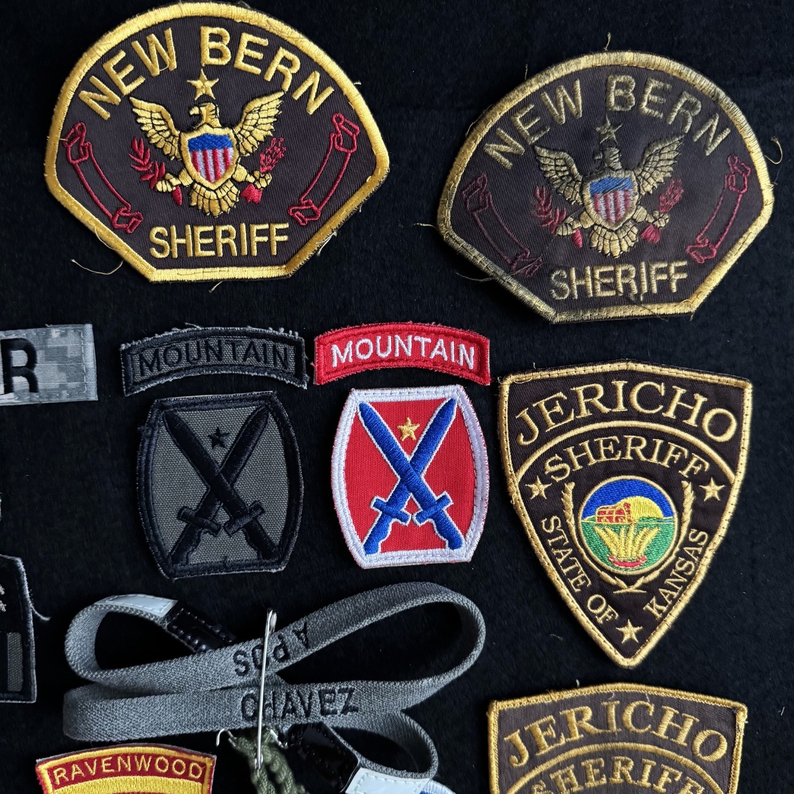 JERICHO Show-Used Chavez Parker Master Patch Set Blood Type ID Band • JR01