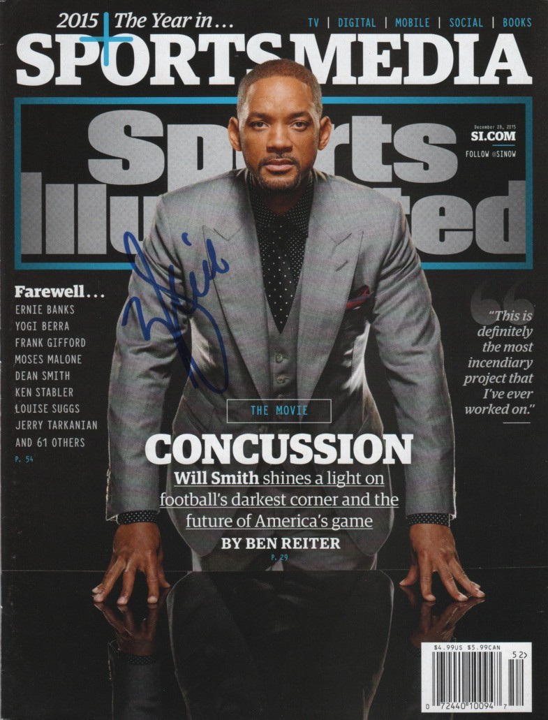 Will Smith Actor Concussion SIGNED Sports Illustrated 12/28/15 No Label COA!