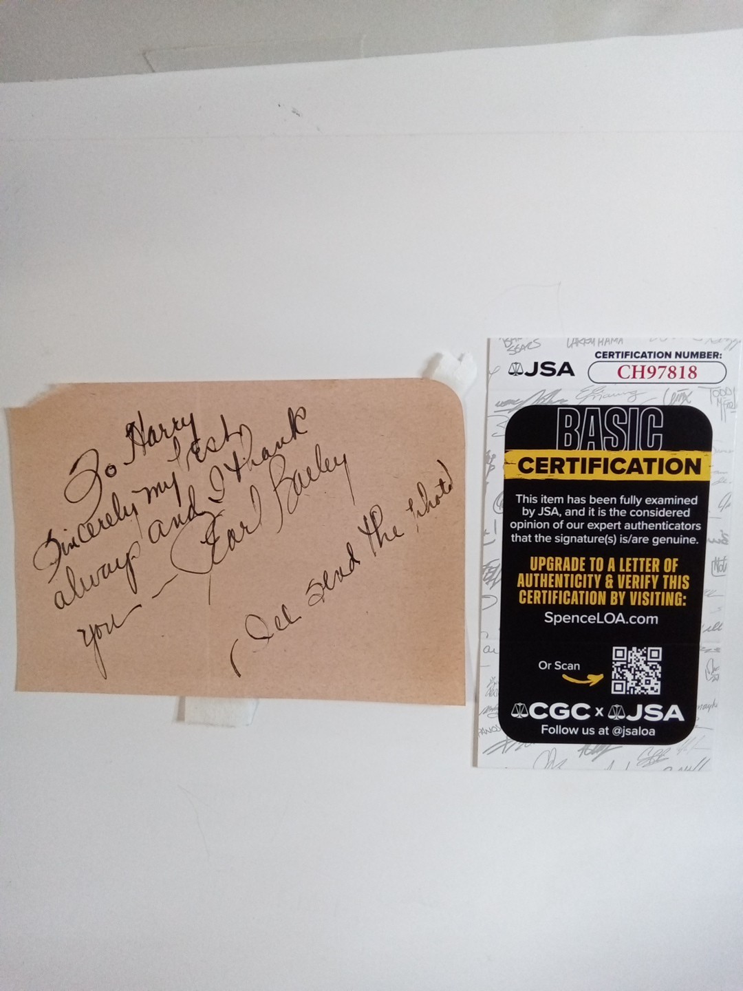 Pearl Bailey Signed Cut Inscribed JSA COA Hello Dolly Singer