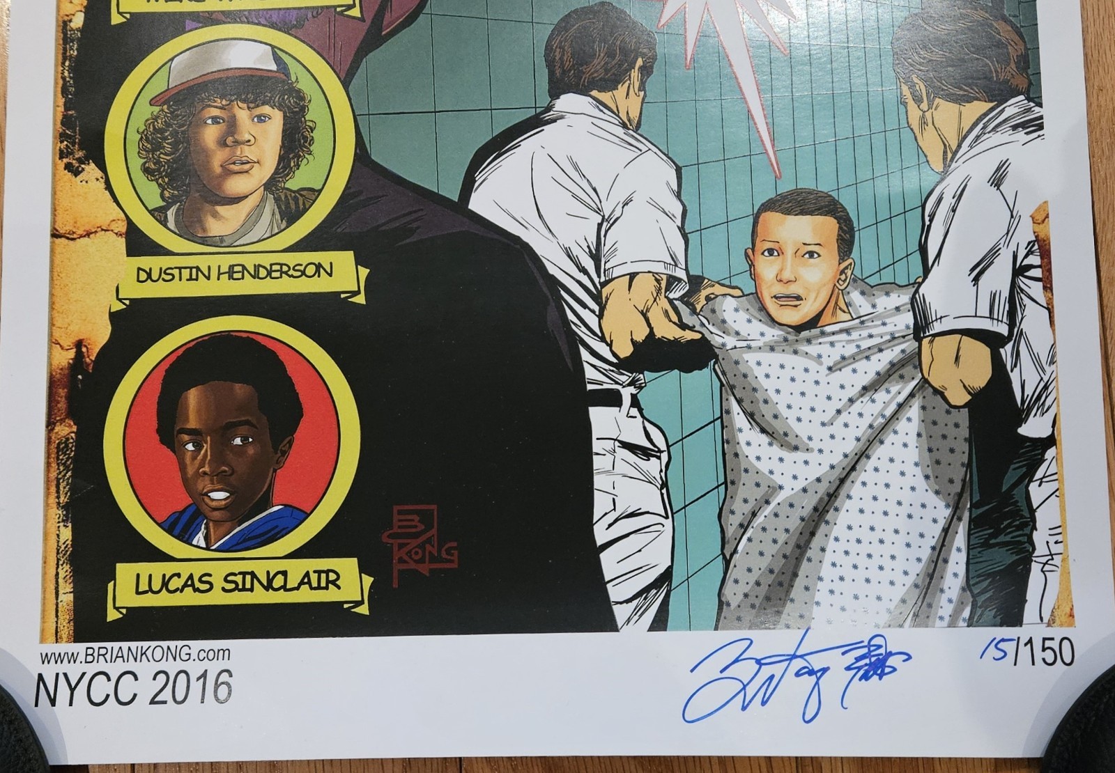 Rare STRANGER THINGS Signed Limited Edition Print NYCC New Brian Kong Low Number