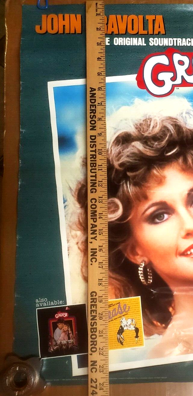 GREASE SOUNDTRACK PROMO POSTER 1998 OLIVIA NEWTON-JOHN JOHN TRAVOLTA MUSICAL