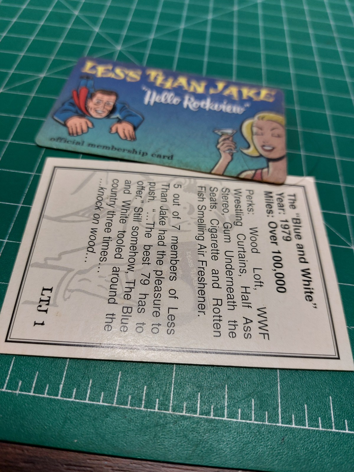Less Than Jake Hello Rockview Membership Card Vintage + Promo Card LTJ 1