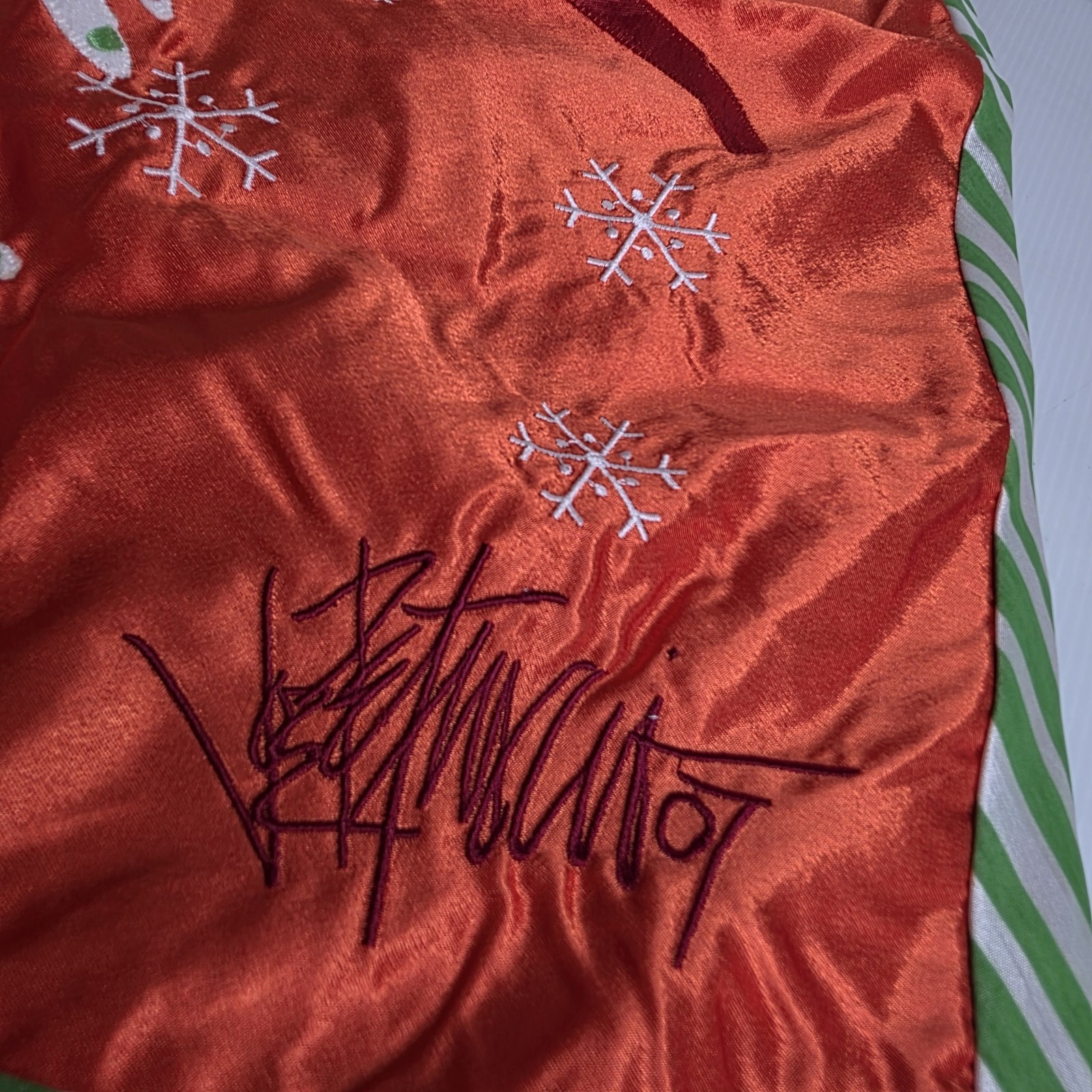 Elvis Presley Christmas Throw Pillow Cover Orange With Snowflake 20″x24″