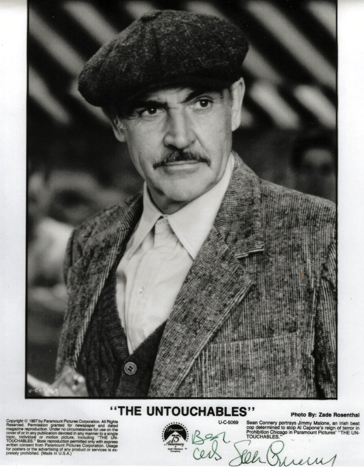 SEAN CONNERY signed from THE UNTOUCHABLES 8×10 with COA … JAMES BOND nice
