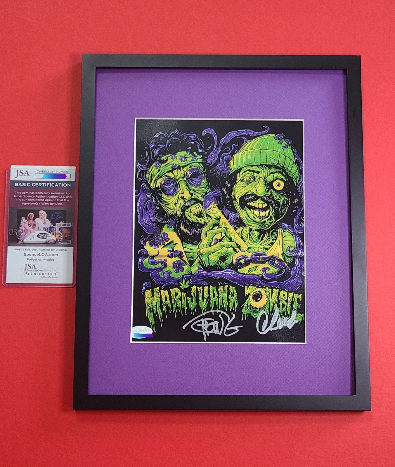 Cheech and Chong Signed 11×14 Frame 8×10 ” Marijuana ZOMBIES ” Poster Photo JSA