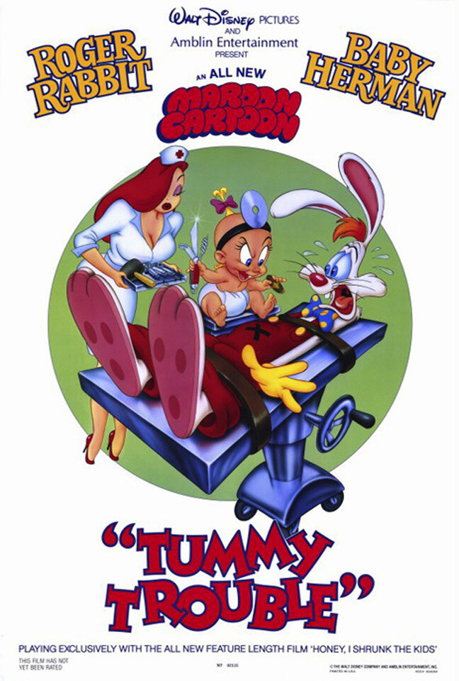 Tummy Trouble (1989) original movie poster – double-sided – folded
