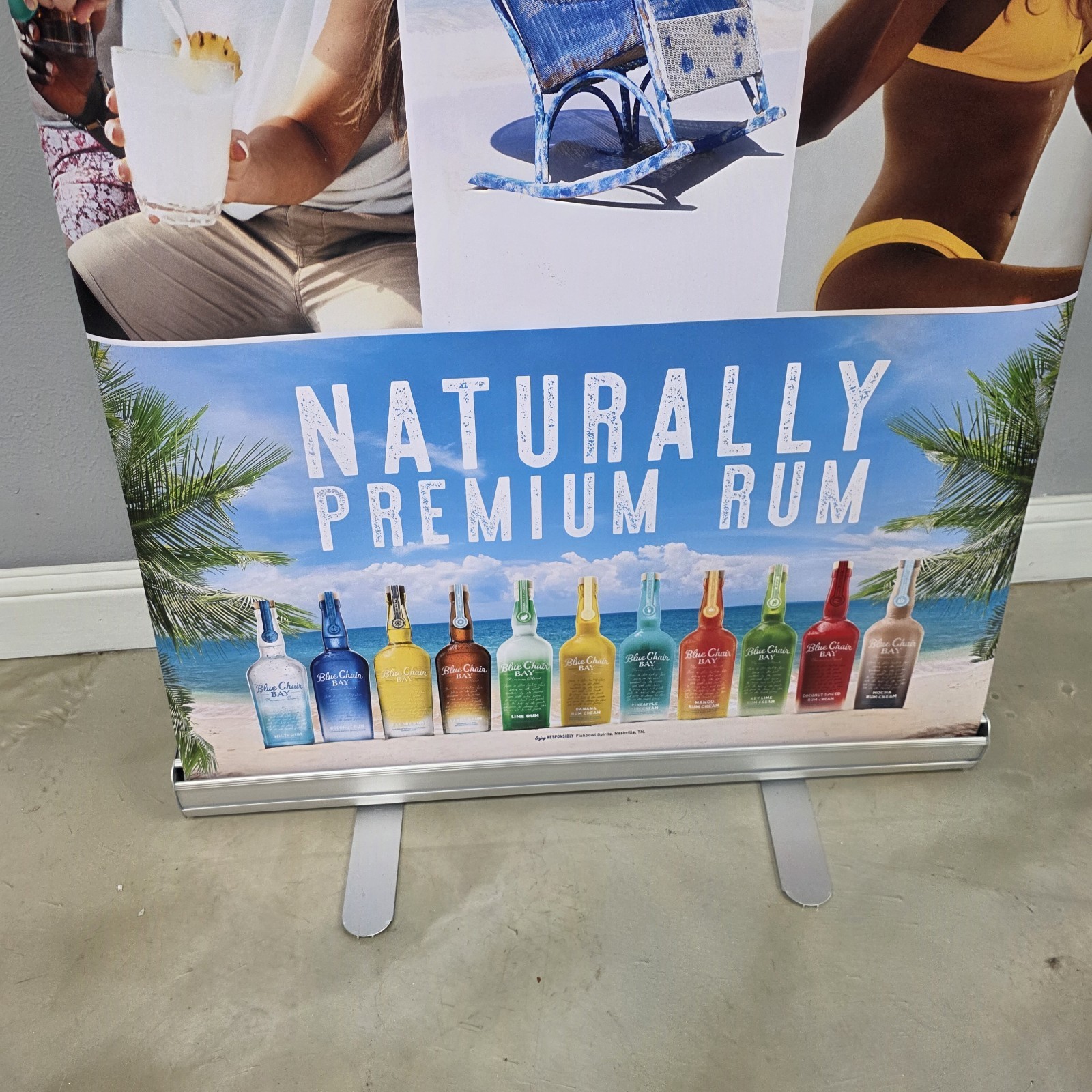 KENNY CHESNEY 7ft Retractable Vinyl Banner Display w/Carrying Case No Shoes
