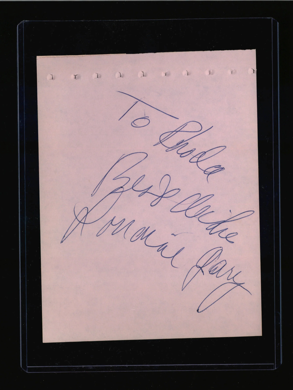 Lorraine Gary – Signed Autograph Book Page – Jaws – Jaws II – Jaws: The Revenge