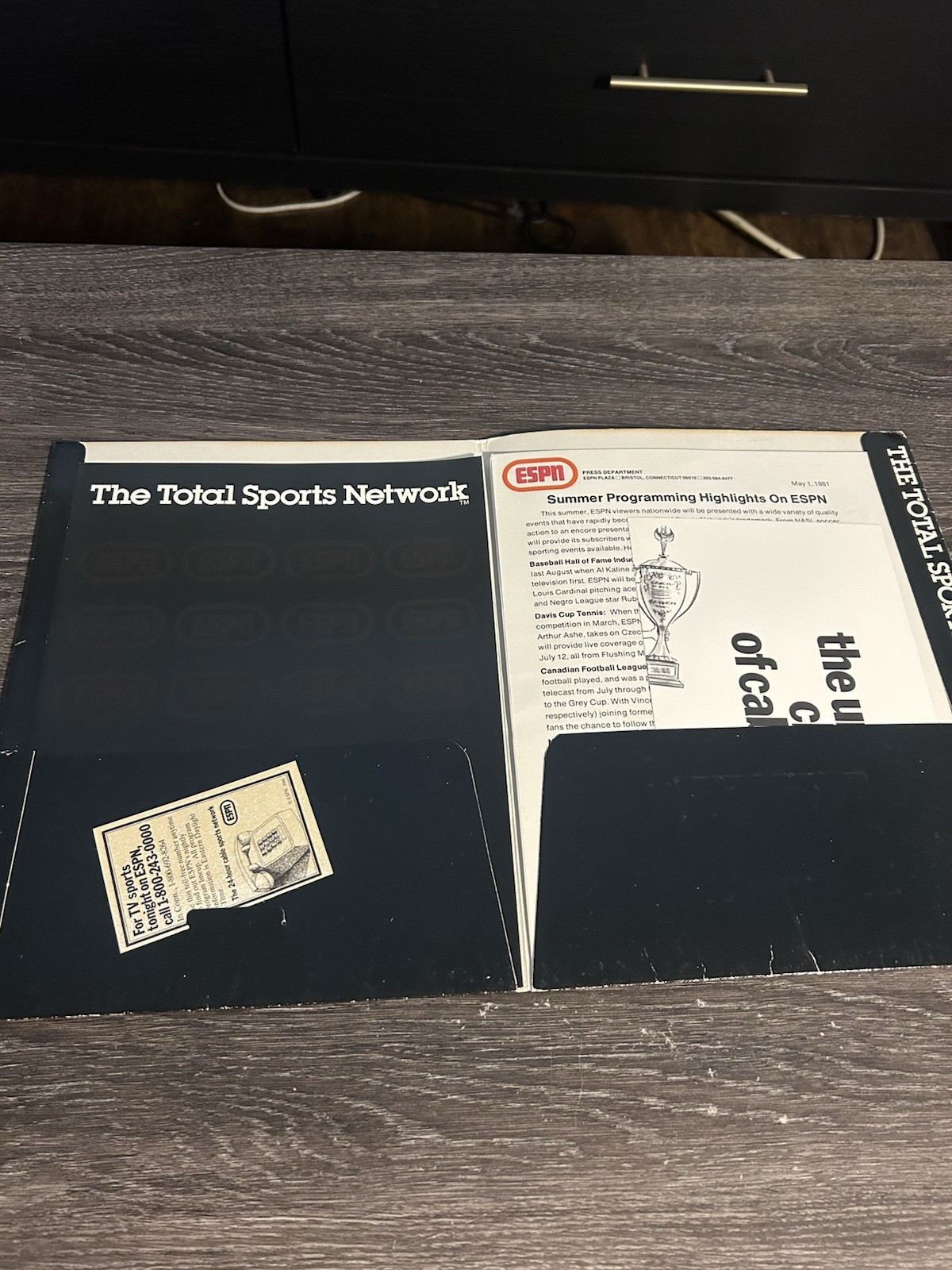 ESPN Total Sports Network 1981 Orignal Press Kit Summer Programming