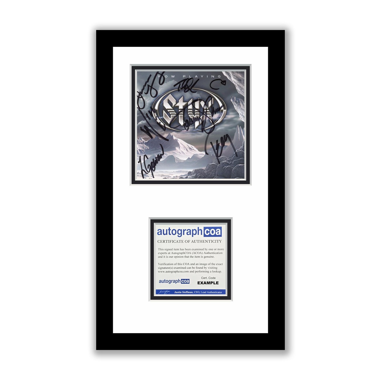 Styx Autographed Signed Framed CD Now Playing ACOA
