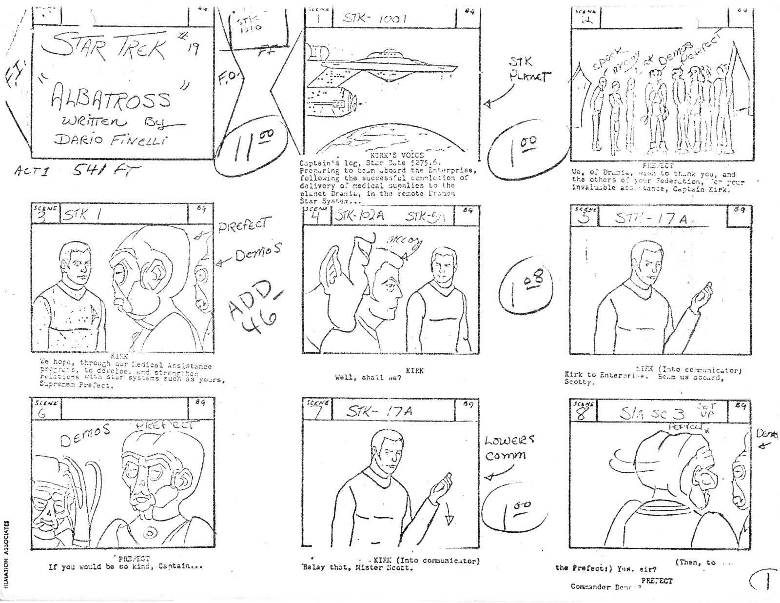 Animated Star Trek “Albatross” Script, Storyboard, Model Sheets – Reprint