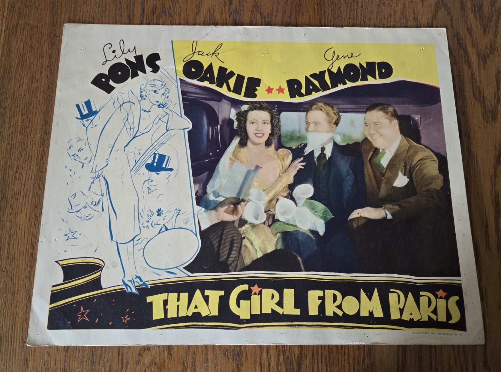 That Girl From Paris, Original U.S Lobby Card, Lily Pons, Jack Oakie, 1936