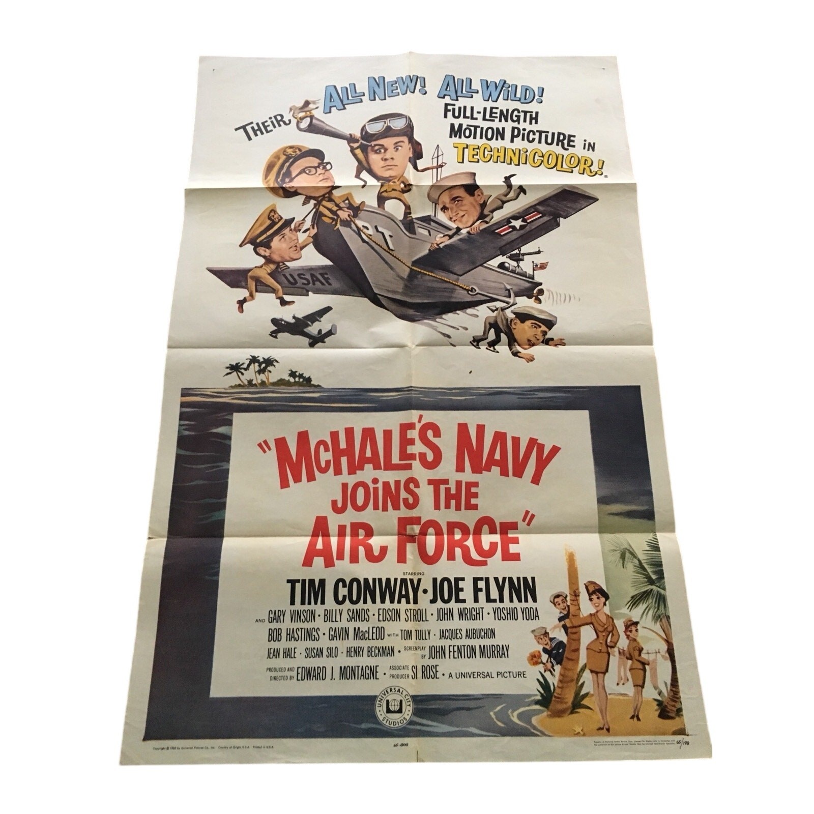 Movie Poster McHale’s Navy Joins The Air Force One 65/198 VINTAGE 1965 SEQUEL