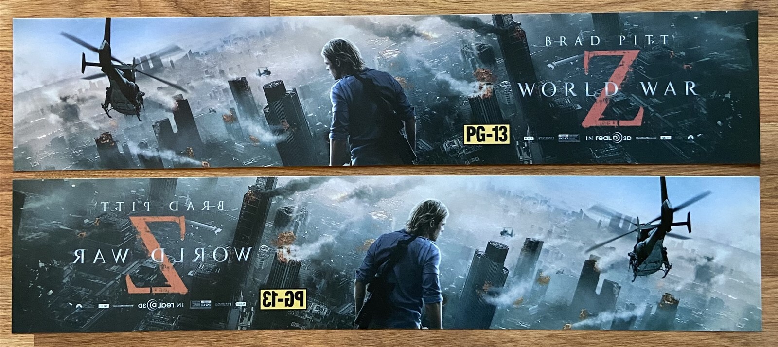 📽 3D World War Z (2013) – Brad Pitt – Double-Sided – Movie Theater Mylar Poster