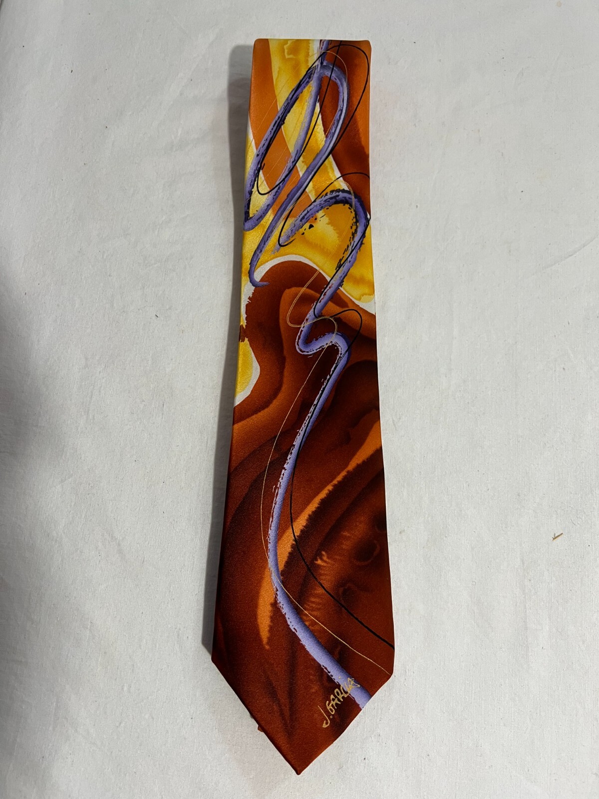 Grateful Dead Jerry Garcia Necktie Rust Brown Gold Multicolor Abstract Geometric