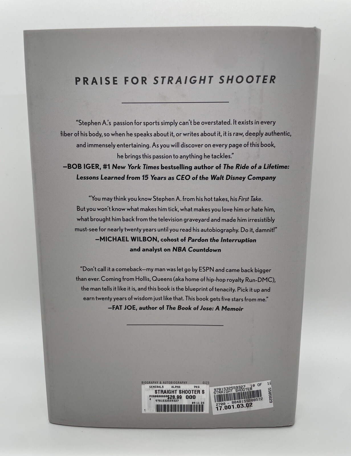 Stephen A. Smith Signed Straight Shooter Book ESPN NBA Analyst Autograph JSA COA