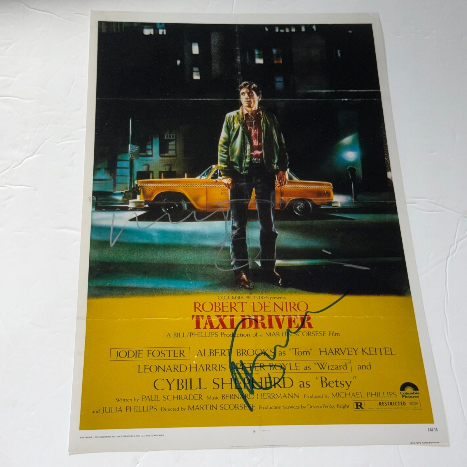 Martin Scorsese & Robert De Niro Autographed Taxi Driver 11×17 Photo
