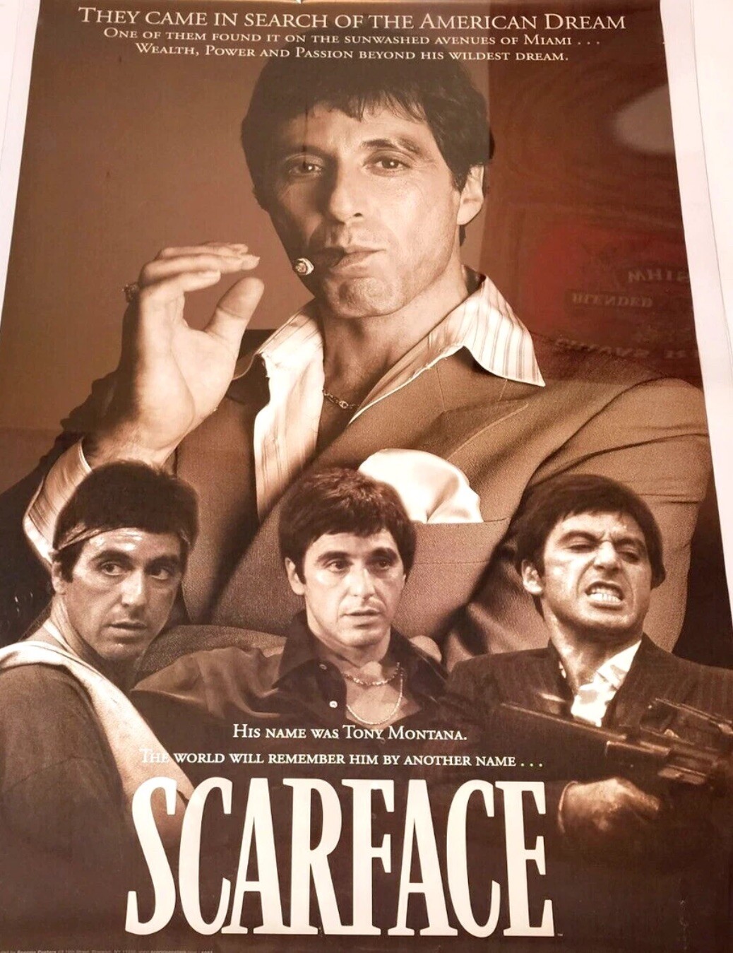SCARFACE original rolled poster 22.5″ X 34″ #1021 By SCORPIO POSTERS New Sealed