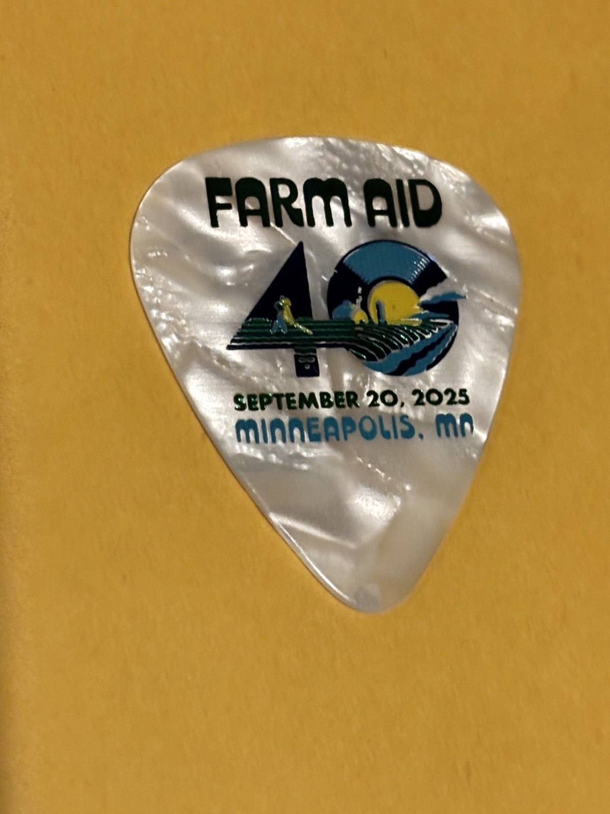 Willie Nelson Farm Aid 40 Sep 20, 2025 MN Authentic Guitar Pick