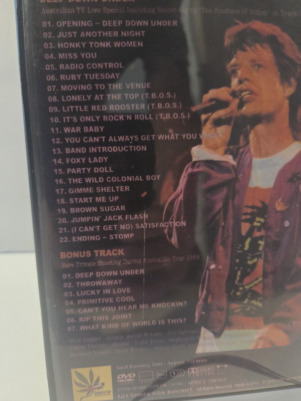 Mick Jagger Deep Down Under Special 1988 tour Dvd Rare Excellent Condition