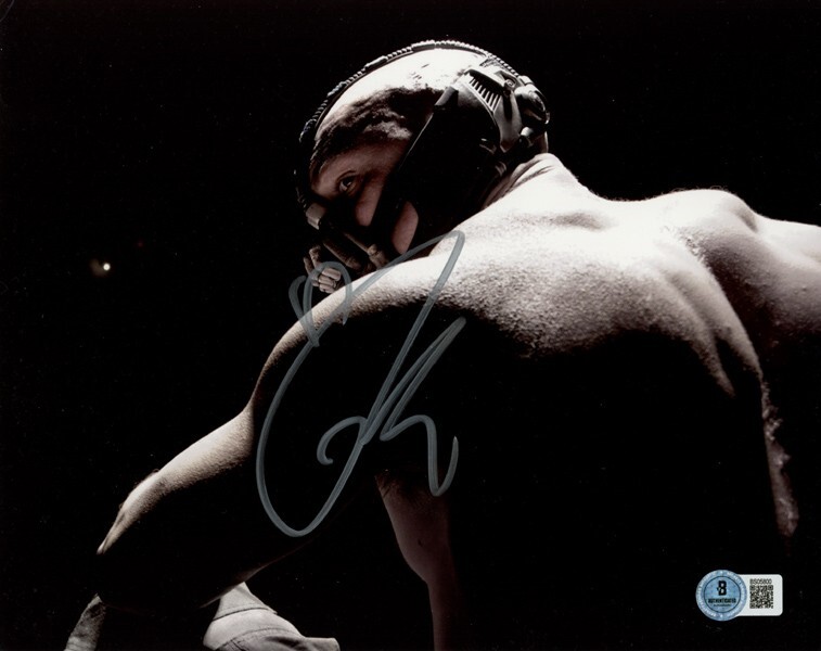 TOM HARDY SIGNED 8×10 PHOTO BANE BATMAN THE DARK KNIGHT RISES RARE BECKETT BAS