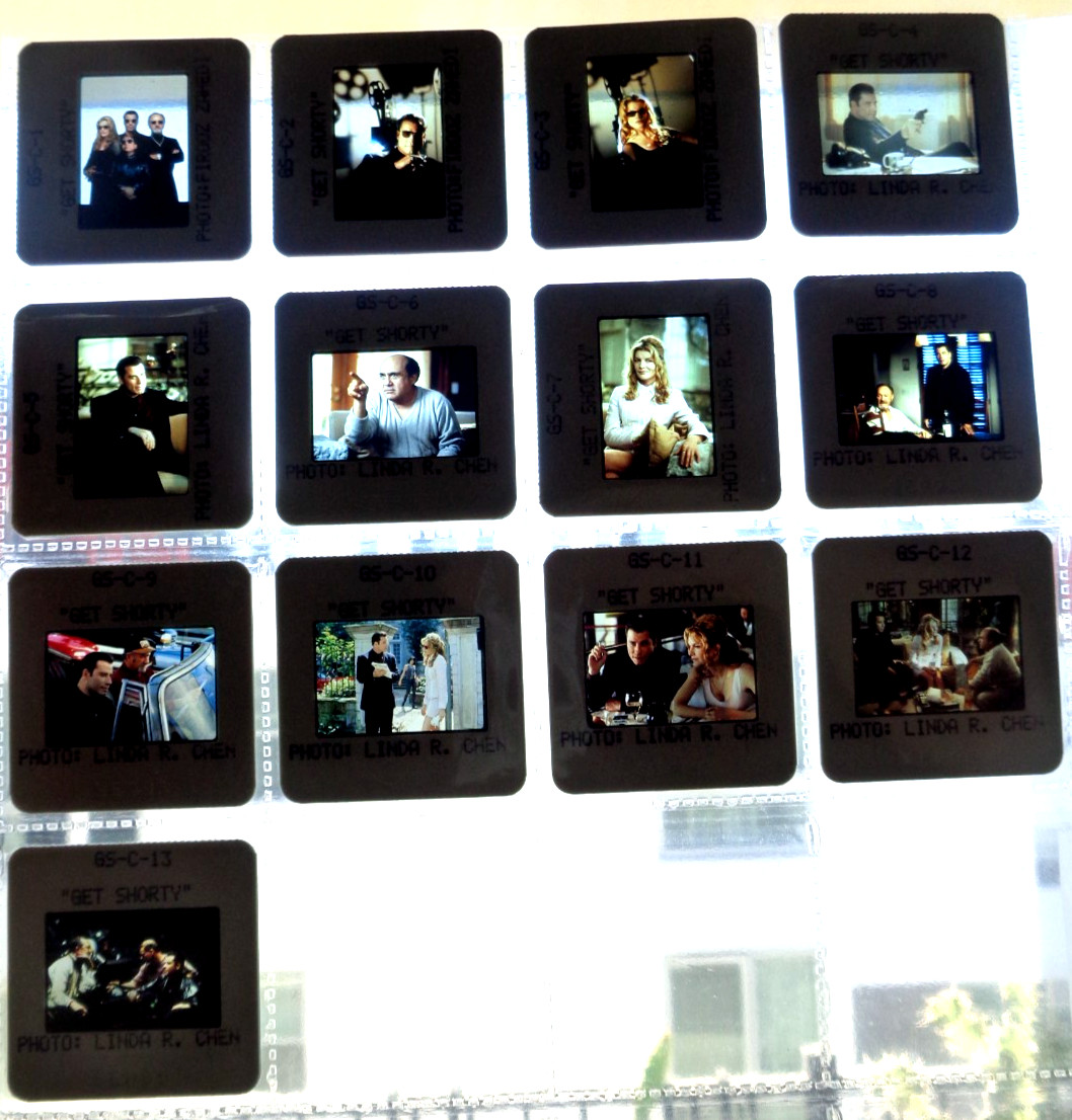 Get Shorty 1995 15 Color press kit Slides ONLY John Travolta Danny DeVito Rene R