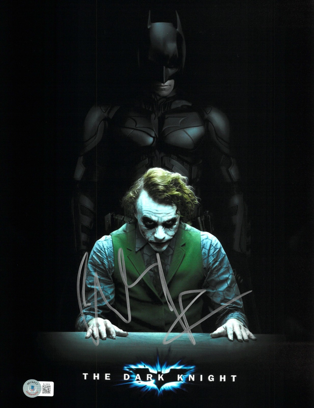 Christian Bale Signed Autograph The Dark Knight 11X14 Photo BAS Beckett Batman