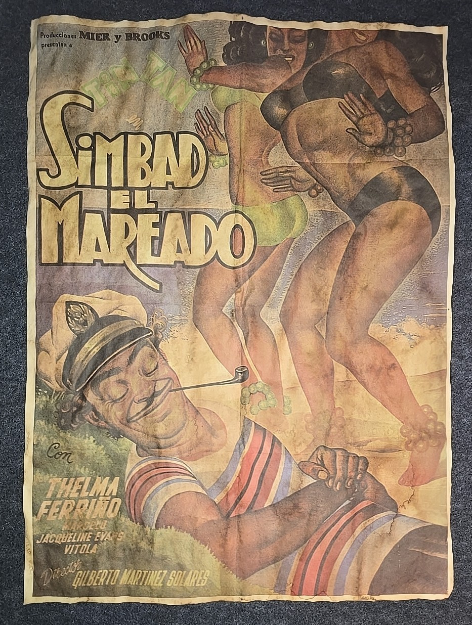 1950 SINBAD EL MAREADO Tin-Tan Movie Poster – MADE IN MEXICO – 27″x37″