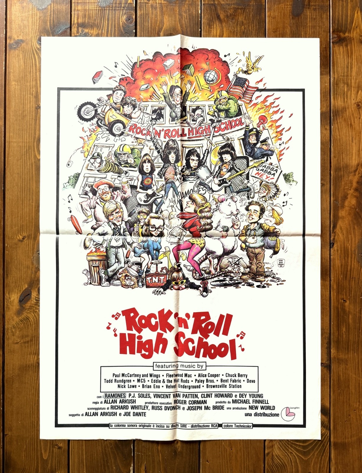 POSTER ORIGINAL ITALIAN MOVIE MEMORABILIA ROCK’N ROLL HIGH SCHOOL RAMONES MUSIC