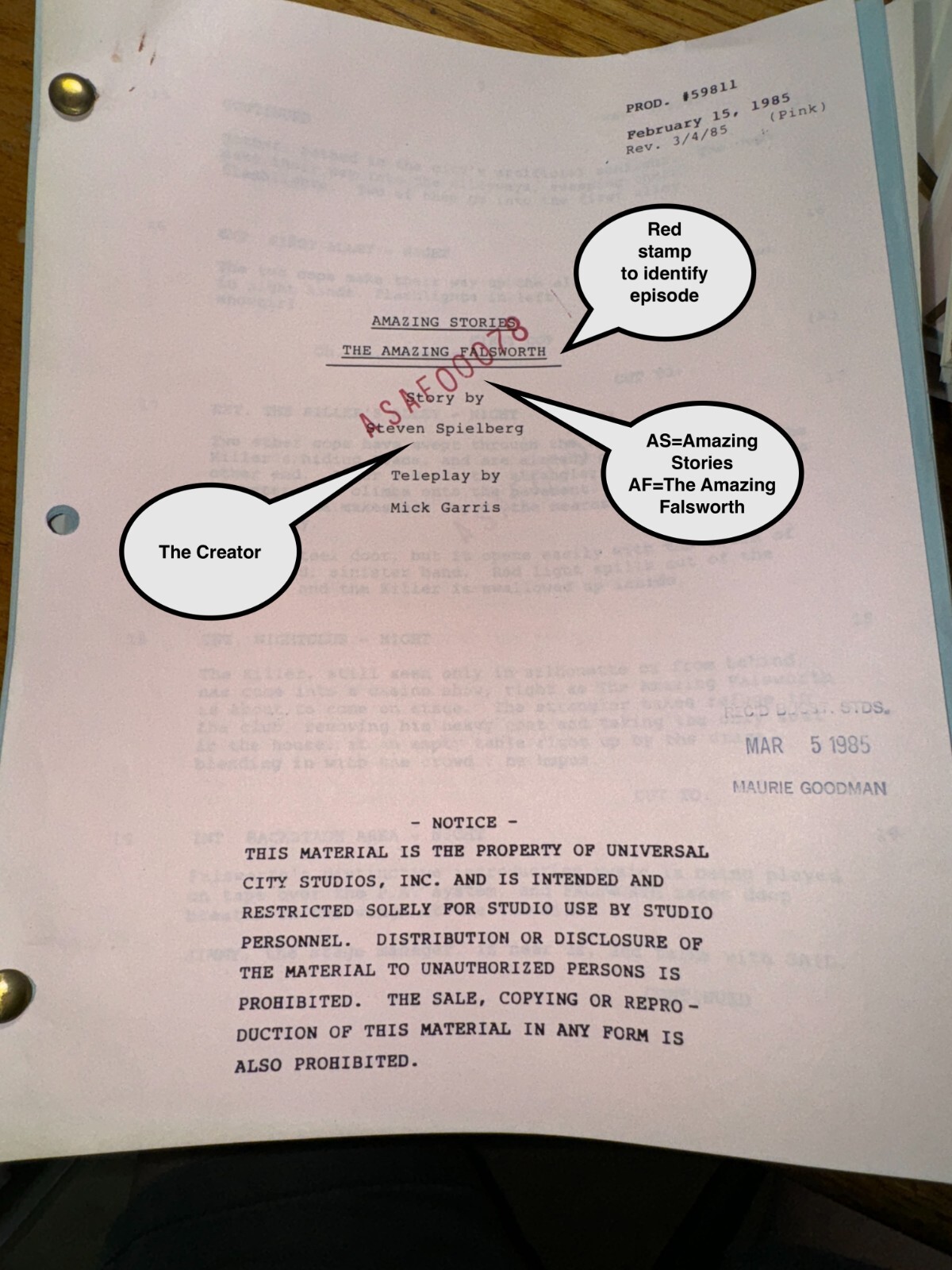AMAZING TV SCRIPT FIND: Steven Spielberg’s 1985 AMAZING STORIES Pick Your Fave!