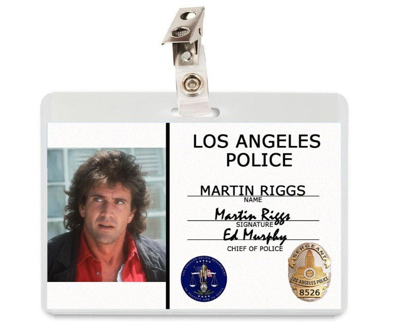 Lethal Weapon Martin Riggs ID Badge Card Cosplay Prop Laminate
