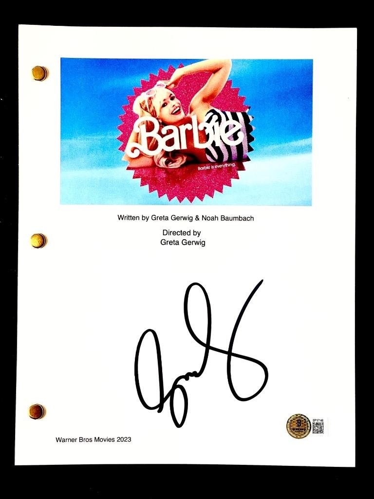 Director Greta Gerwig signed Barbie full movie script autograph (A)~ Beckett BAS