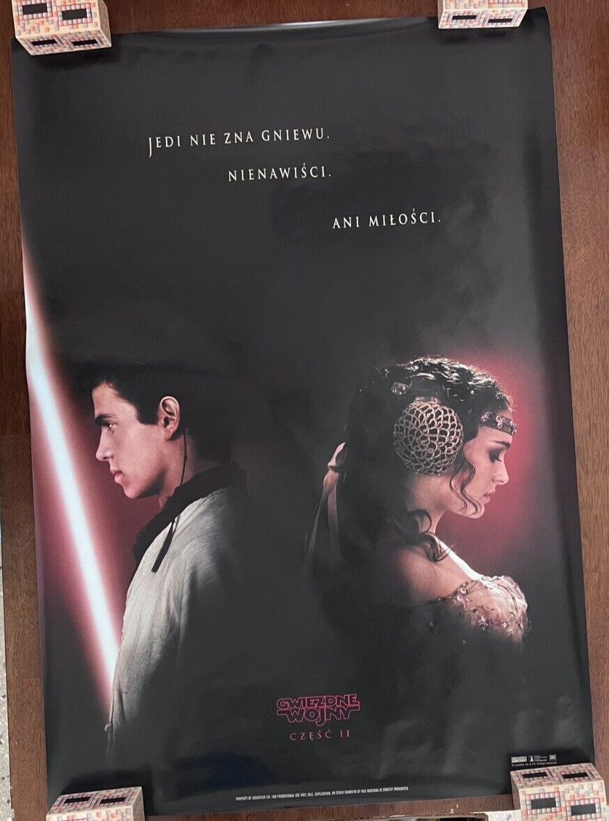 ROLLED STAR WARS: EPISODE II 2002 POLISH MOVIE POSTER 26.5×38.5 NATALIE PORTMAN
