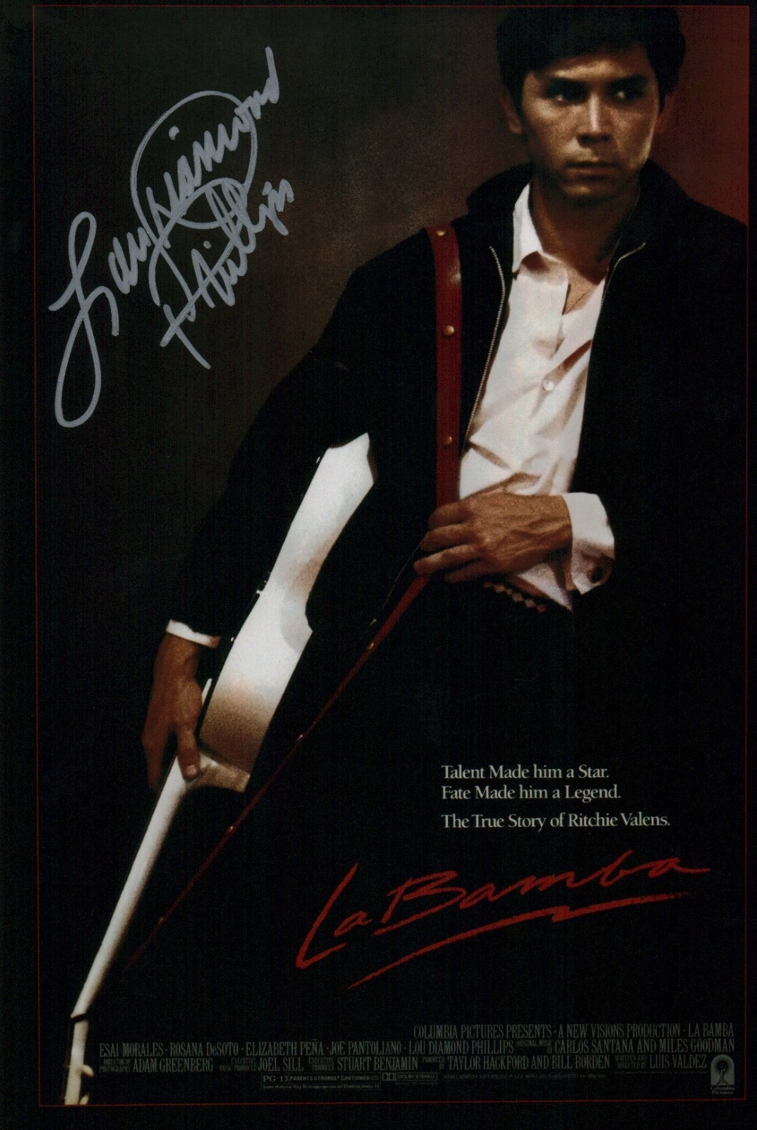 Lou Diamond Phillips La Bamba 8×12 Signed Photo JSA Certified Autograph