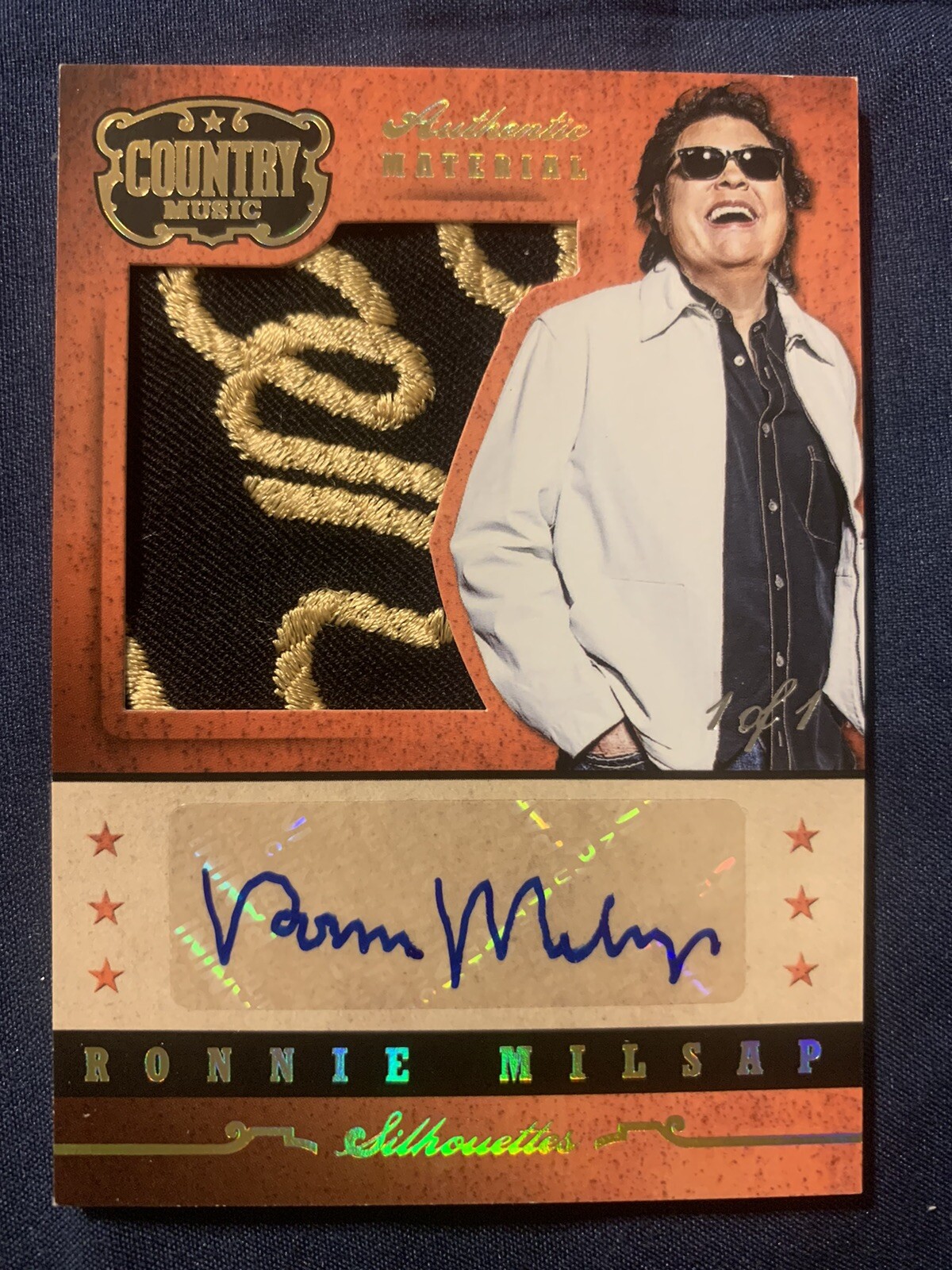 Ronnie Milsap 2014 Country Music 1/1 Autographed Authentic Material Card