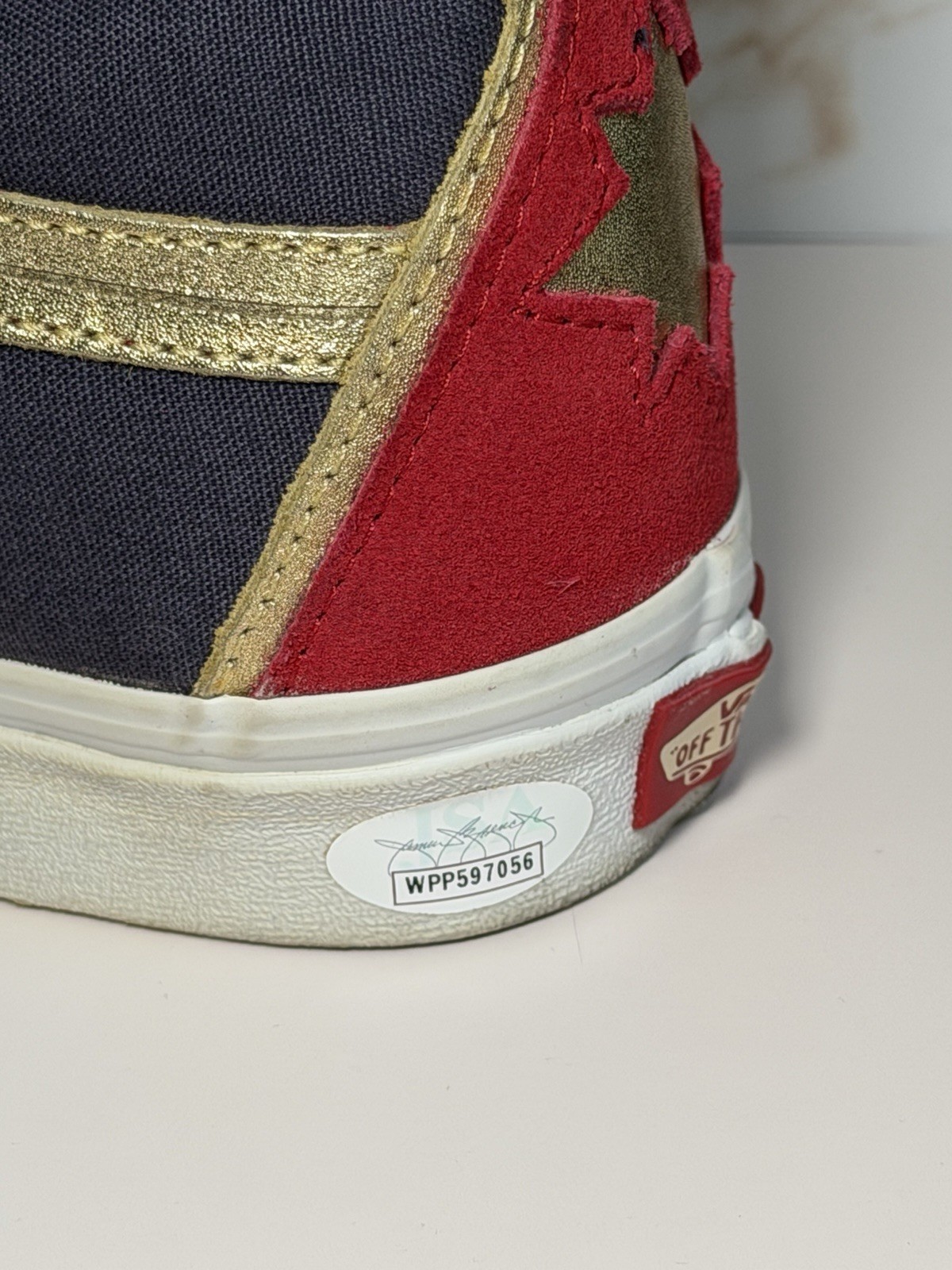 Brie Larson Signed Captain Marvel Custom Vans Sk8-Hi Sneaker JSA