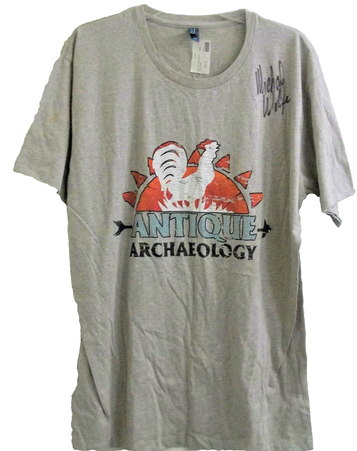 Antique Archaeology Distress T-Shirt Large Michael Wolfe Signed American Pickers