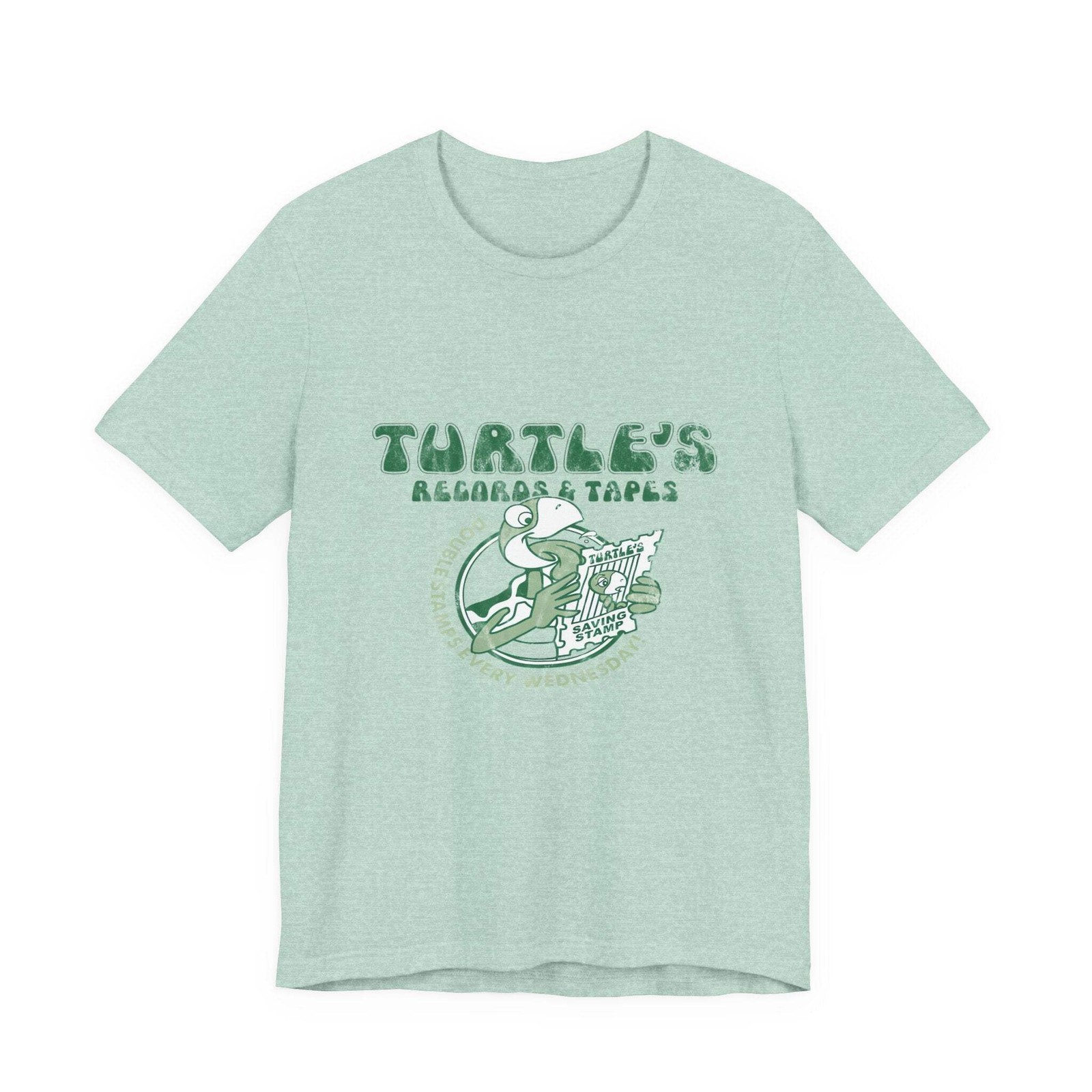 Vintage Turtles Records & Tapes Savings Stamps Logo Unisex Jersey Short Sleeve T