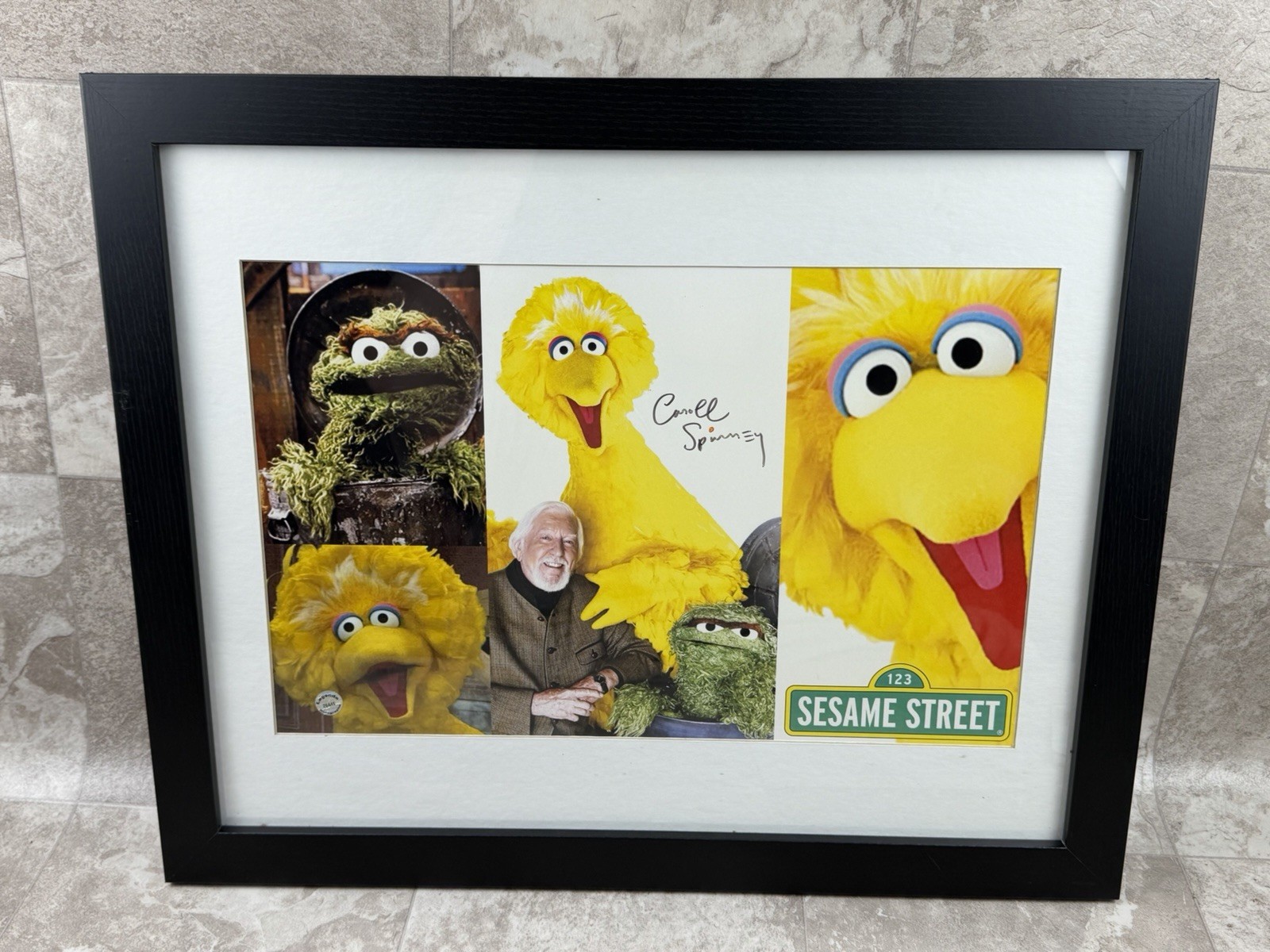 Caroll Spinney SIGNED 22×18 PHOTO AUTOGRAPH Sesame Street Big Bird Oscar COA
