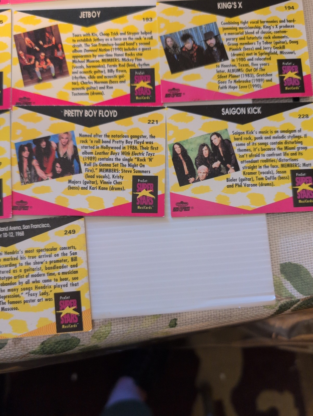 Pro Set SuperStars MusiCards Trading Cards Partial Set Rock Artist, Groups