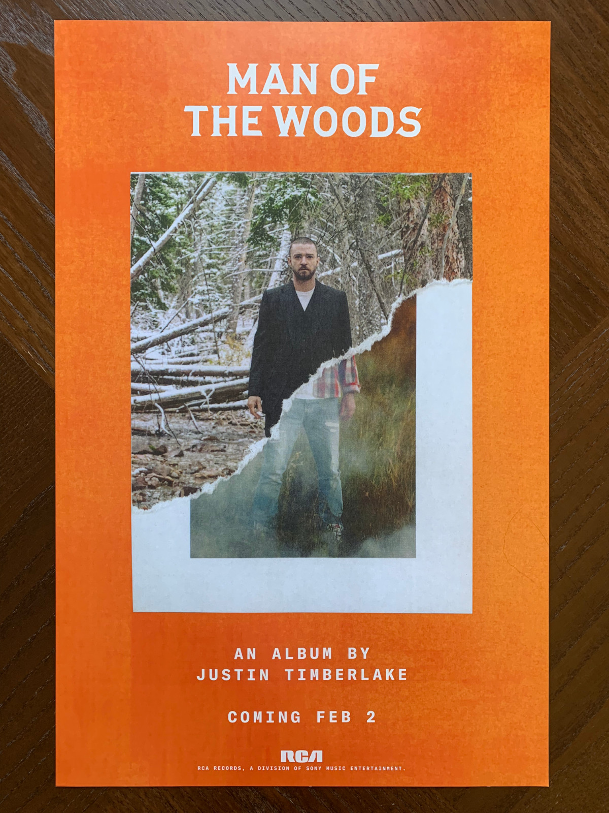 JUSTIN TIMBERLAKE Man Of The Woods 2-sided 11×17 Poster ORIGINAL 2018 PROMO ONLY