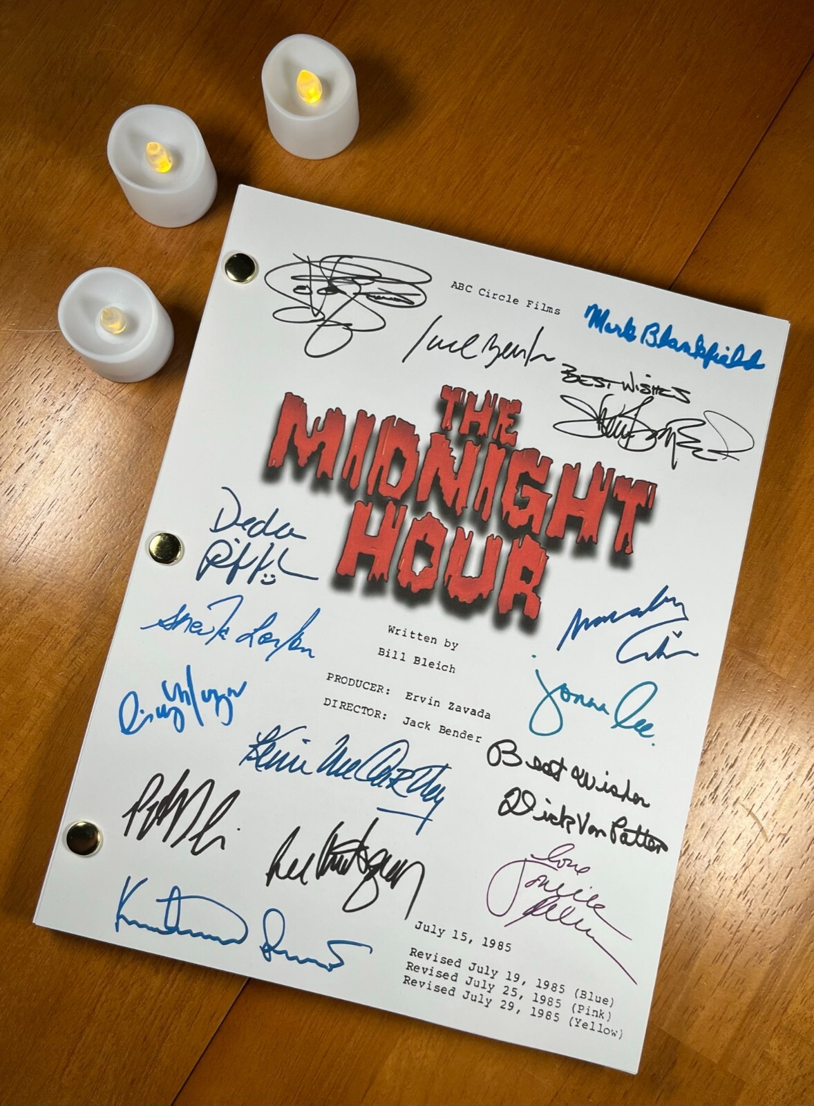 The Midnight Hour Script Signed- Autograph Reprints- 99 Pages