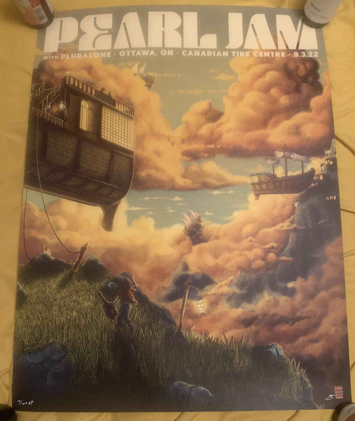 PEARL JAM OTTAWA 2022 BAILEY RACE AP SIGNED AND NUMBERED POSTER #19/100