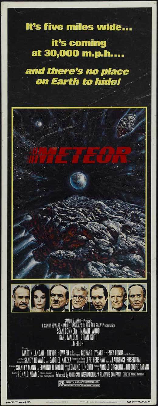 METEOR Movie POSTER 14×36 Insert Sean Connery Natalie Wood Karl Malden Brian