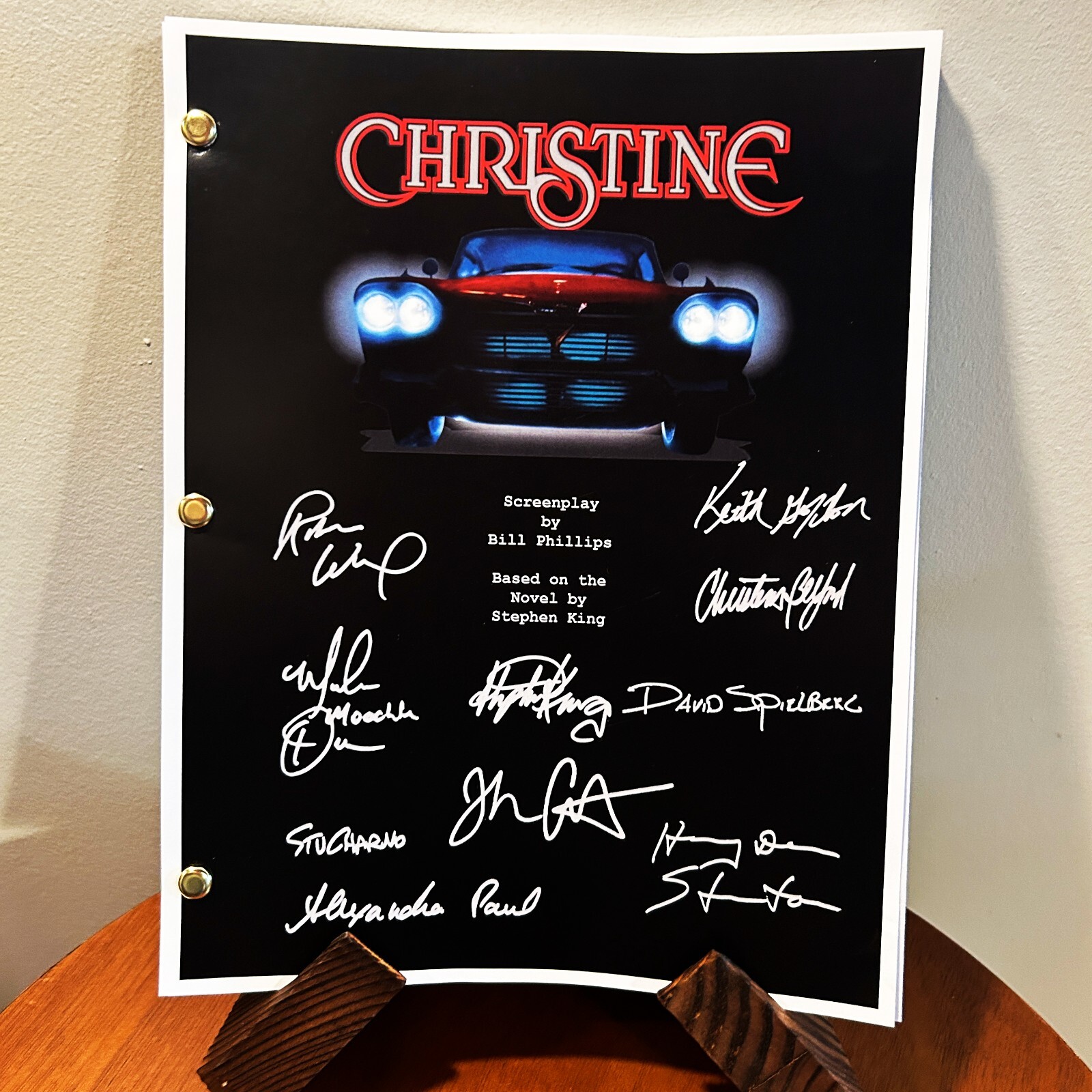 Christine Movie Script Autographed Signed Script Reprint Horror Stephen King