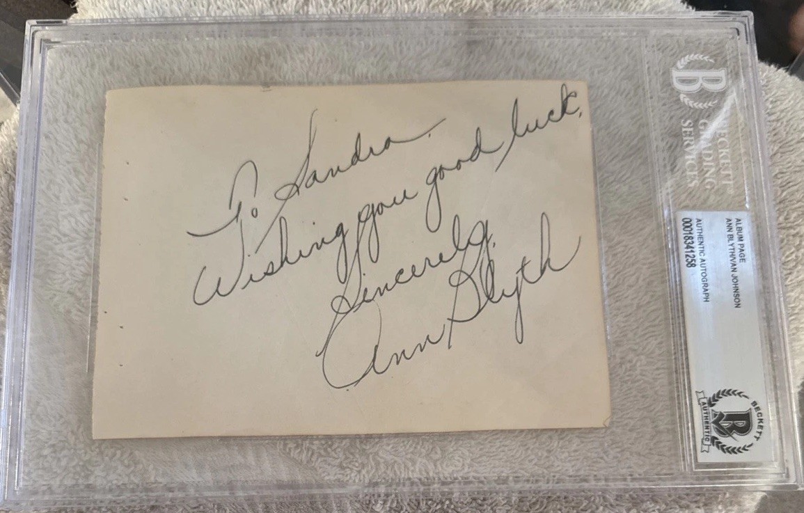 Ann Blyth & Van Johnson Signed Paper Card BAS Beckett SLAB Slabbed