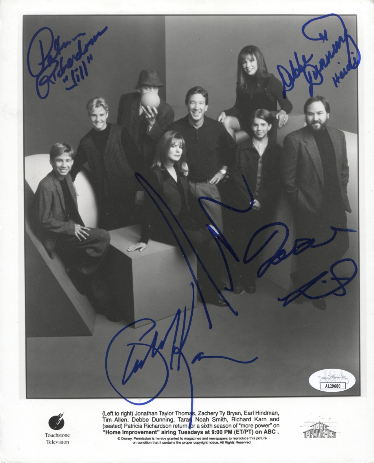 HOME IMPROVEMENT SIGNED 8X10 PHOTO X5 TIM ALLEN PATRICIA RICHARDSON, KARN + JSA