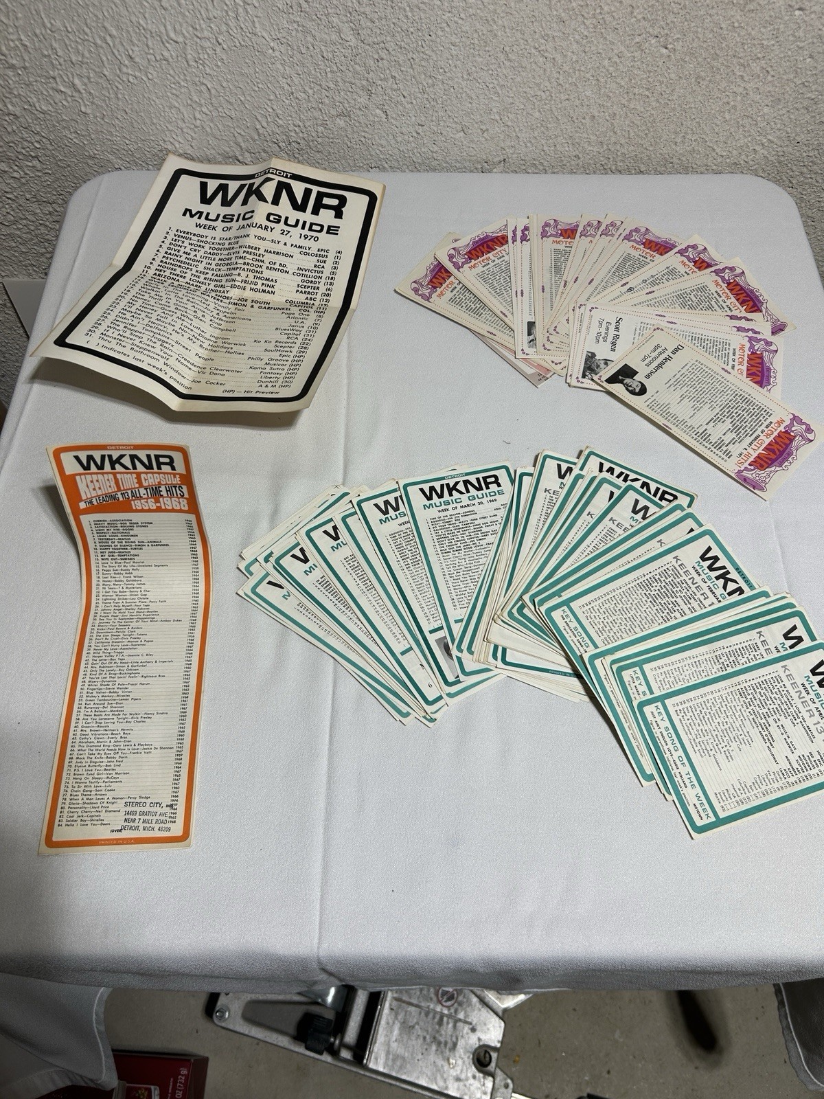 WKNR Keener 13 Chart Music Guide 1960’s and 70’s. 100+ pieces