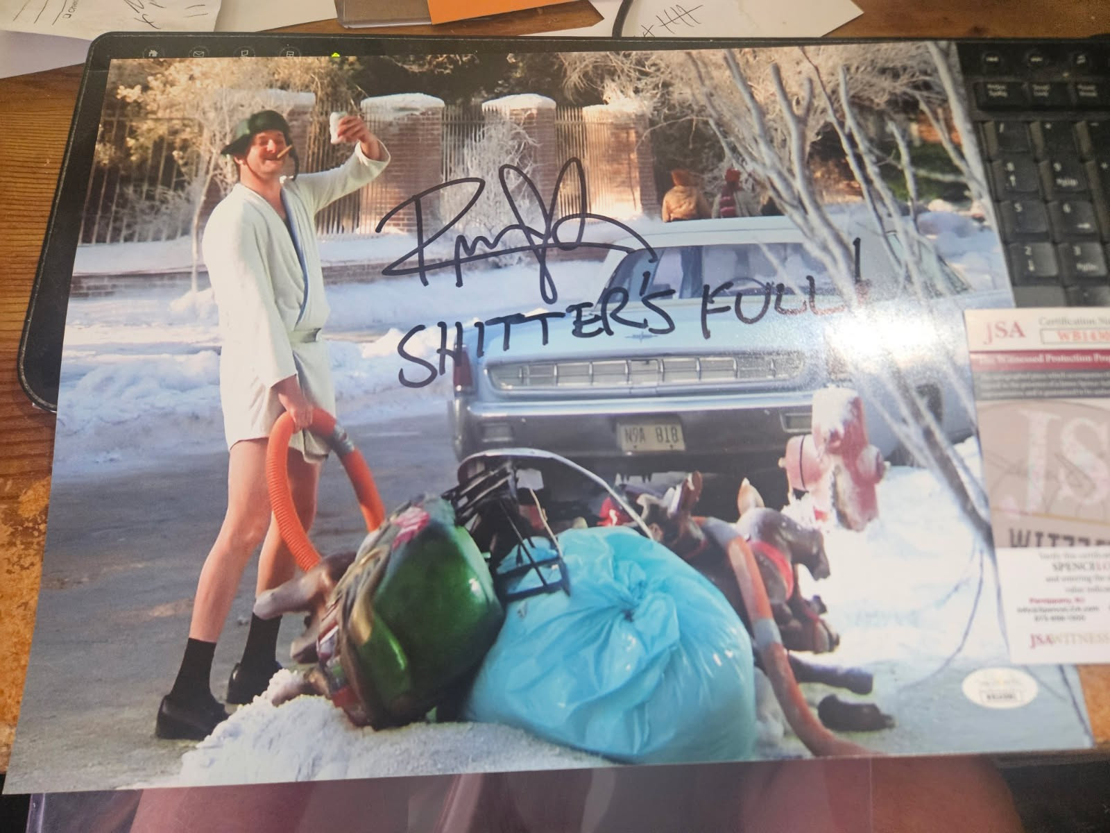 Christmas Vacation Randy Quaid signed 11×14 color photo Shi%$ Full added JSA **