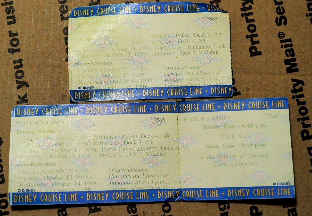 1998 Disney HERCULES Junkanoo Disney Dreams Disney Cruise Lines Ticket Stub’s